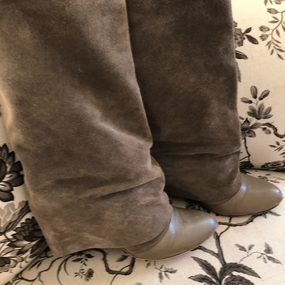 Slouchy suede boots.